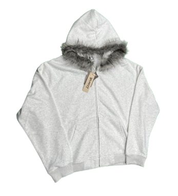 WLNEXT fur zip hoodie