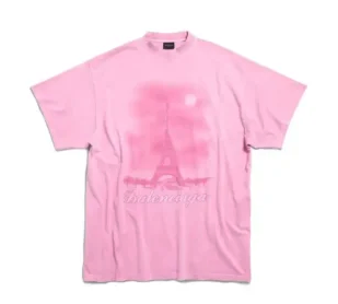 balenciaga paris pink teee