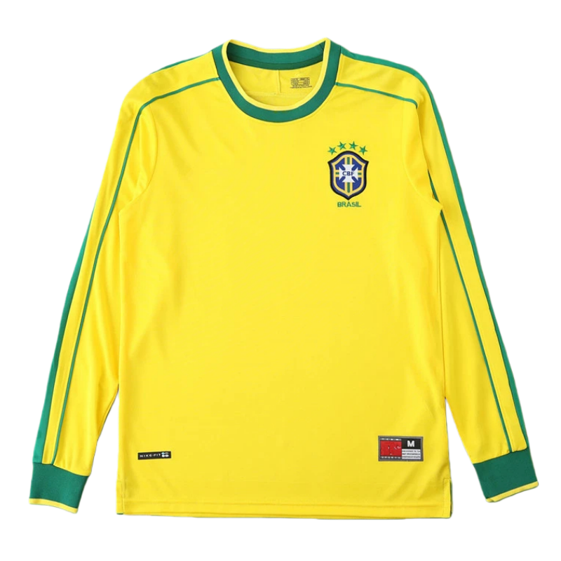 1998 season Brazil home Long sleeved retro Fan version