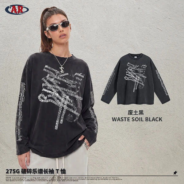 American Vintage Print Long-Sleeve Men's T-Shirt
