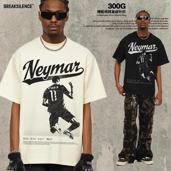 2025 Neymar American Print Heavyweight Short Sleeve T-Shirt
