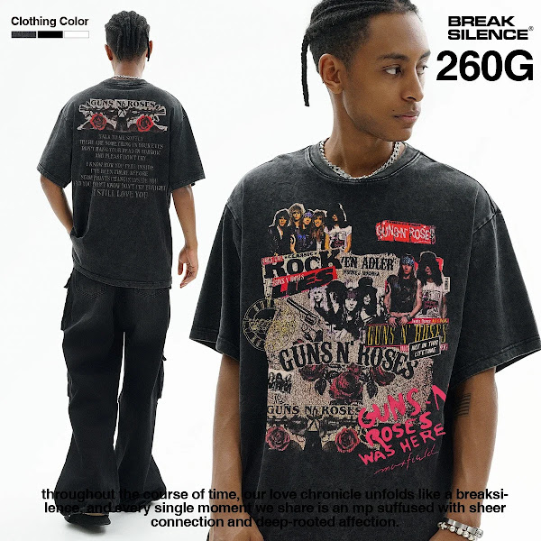 Guns N' Roses Premium Washed Vintage Print Men's Short Sleeve T-Shirt