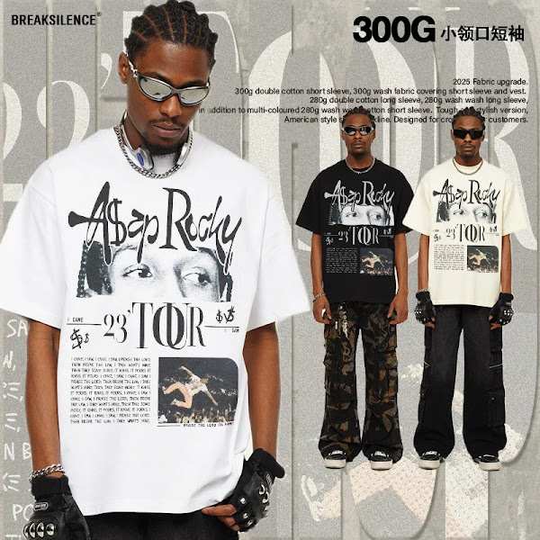 2025 American Street Vintage Heavyweight Streetwear Brand T-Shirt